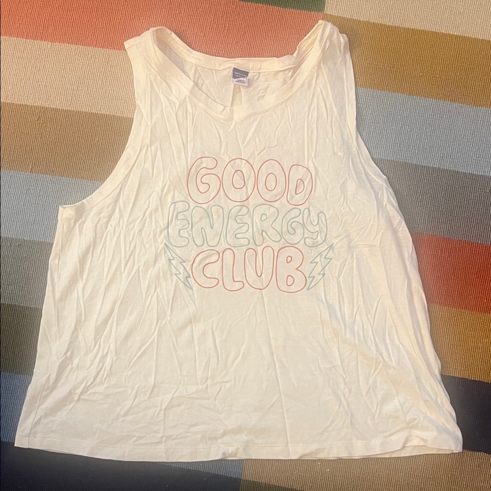 Good Energy Club White Tank Top